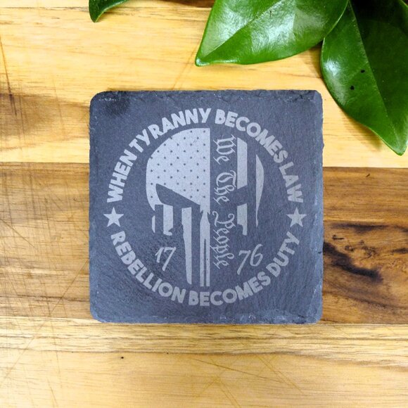 Patriotic Slate Coaster Set 1776 Coasters Slate Coasters- American Flag Coaster - Picture 5 of 16